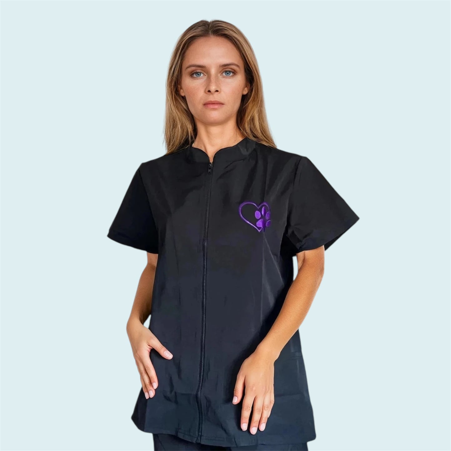 Embroidered Zip Up Grooming Tunic