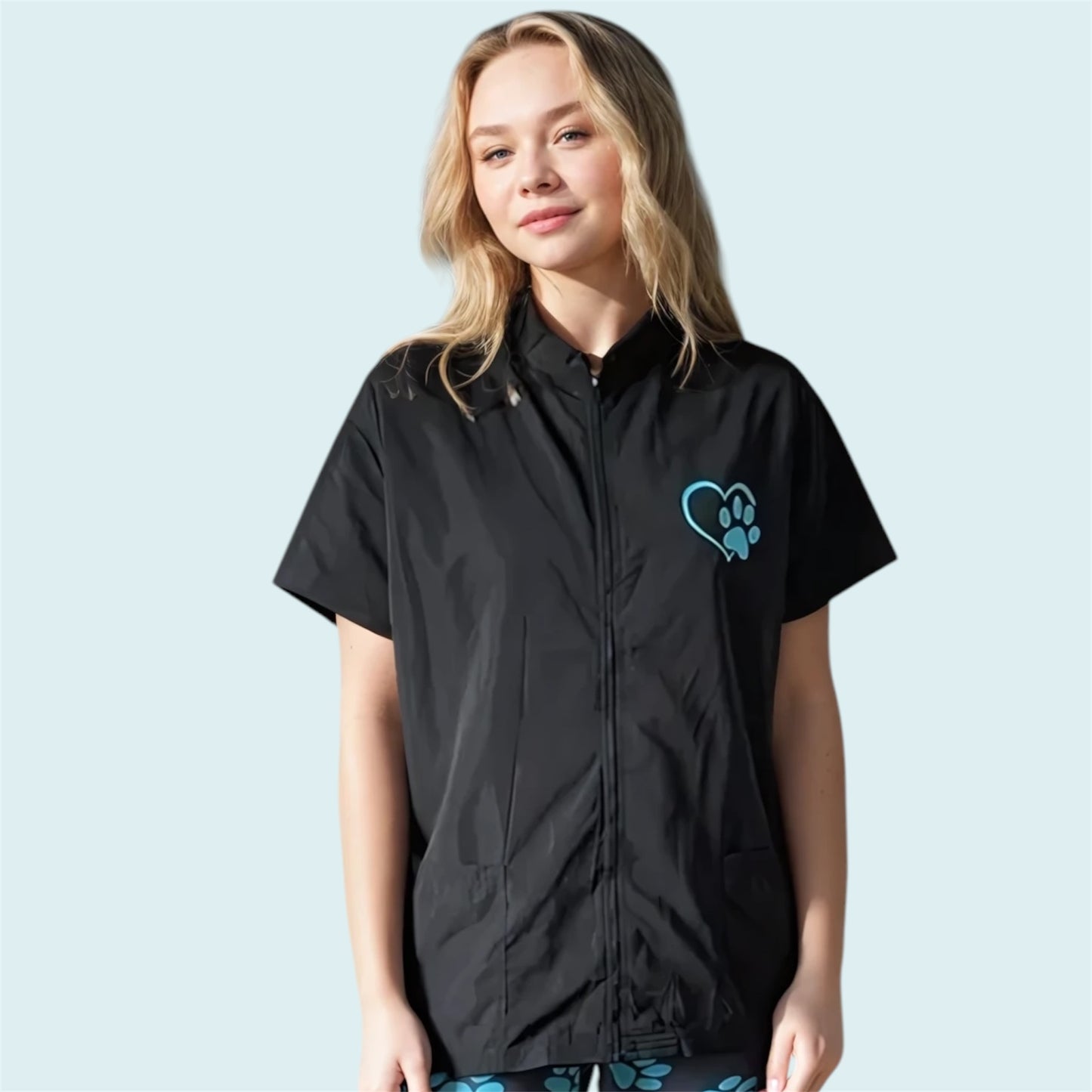 Embroidered Zip Up Grooming Tunic