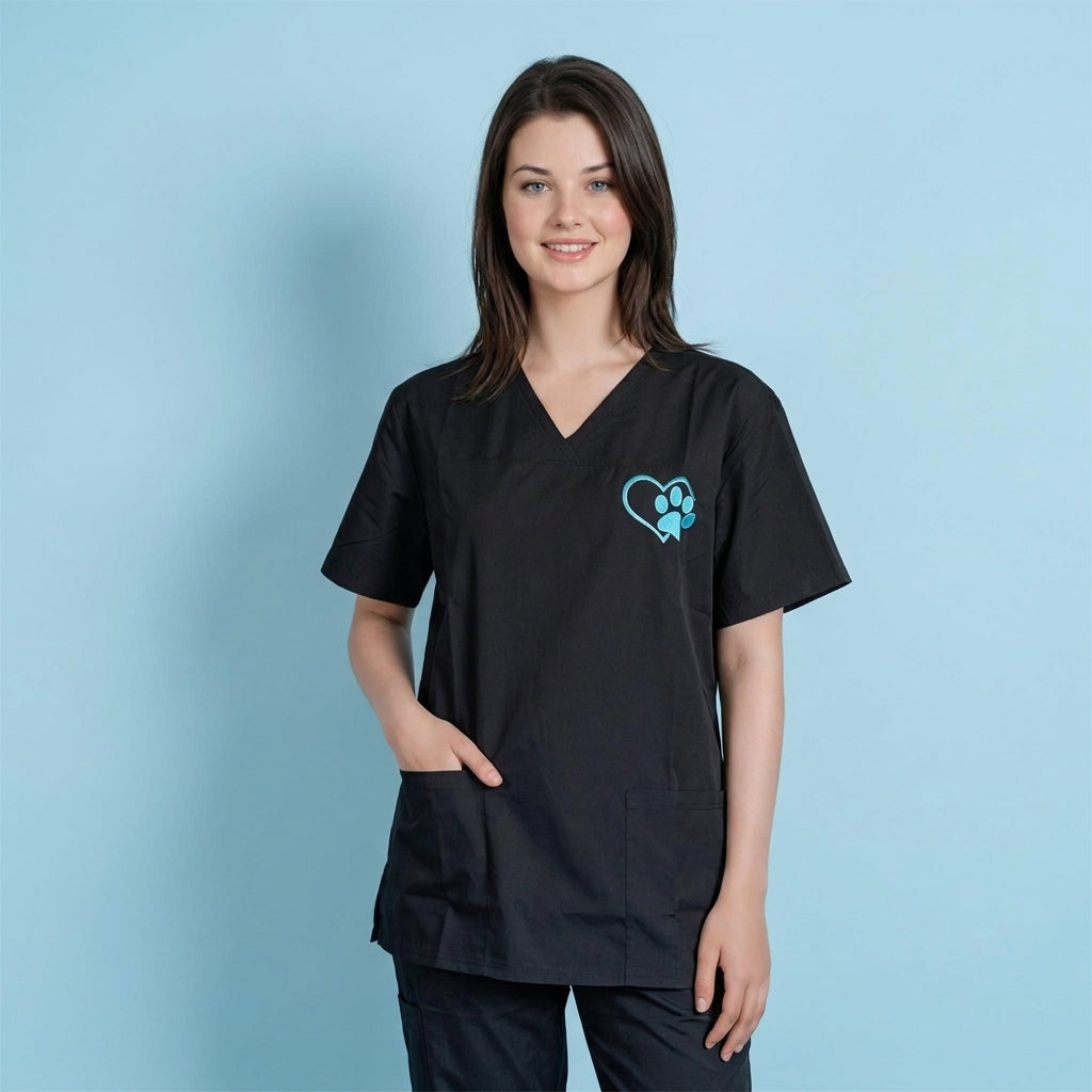 Hair Resistant Dog Grooming Tunic | V Neck Front Grooming Uniform UK