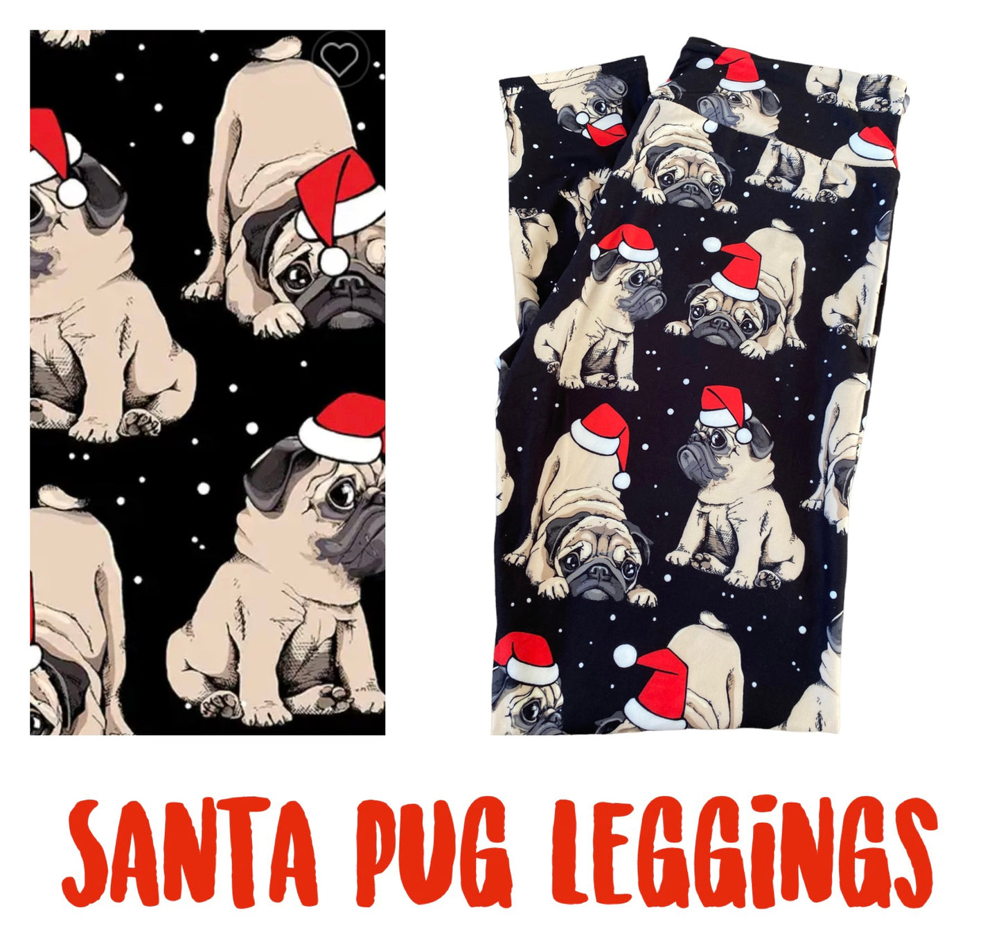 Santa Pug Leggings - GroomtecApparel