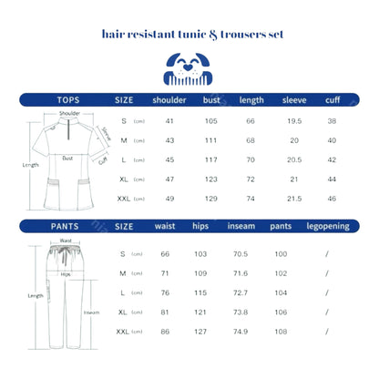 Hair Resistant Grooming Set-Tunic & Trousers