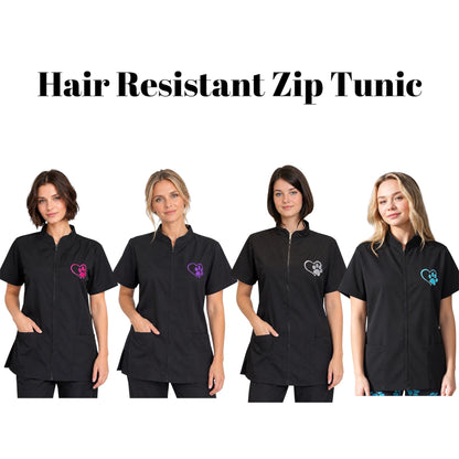 Hair Resistant Dog Grooming Tunic | Zip Front Grooming Uniform UK