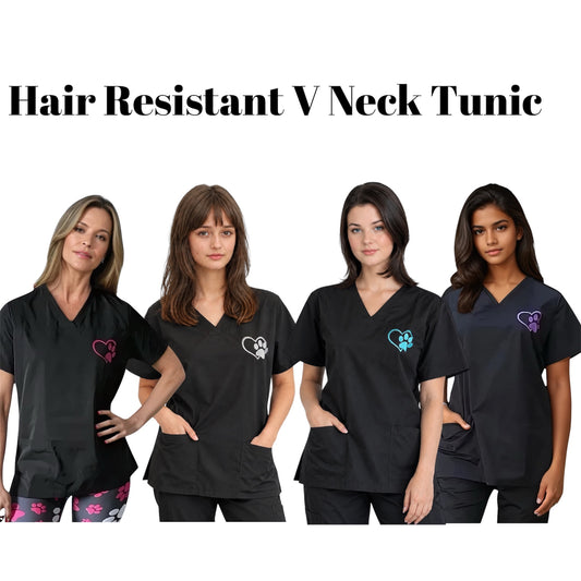 Hair Resistant Dog Grooming Tunic | V Neck Front Grooming Uniform UK